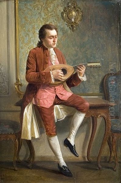 2 Portraits: Cellospieler Im Rokokokostum/lautenspieler Im Rokokokostum (2 Works) - view 1