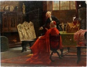 Cardinal And Antique Dealer by August Hermann Knoop