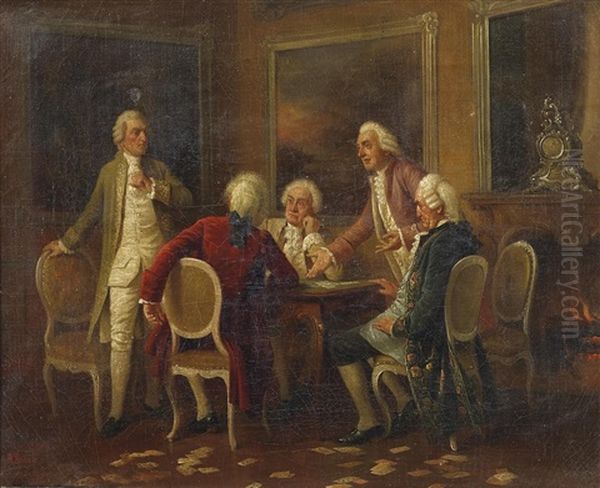 Diskutierende Herren Beim Kartenspiel - view 1