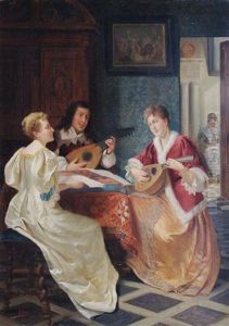 Interior Scene by August Hermann Knoop