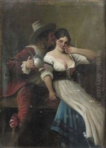 Genreszene In Einem Wirtshaus by August Hermann Knoop