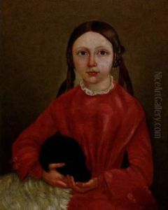 Kleines Madchen Mit Hund by August Hermann Knoop