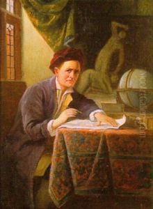 Gelehrter In Einem Historischen Interieur