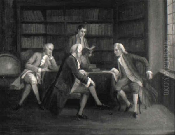 Herrenrunde In Einer Bibliothek - view 1