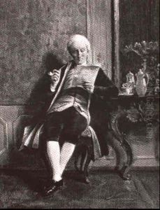 Gentleman Reading, Smoking by August Hermann Knoop