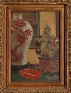 Oriental Still Life With Vase And Censer by Gamaliel Waldo Beaman