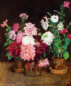 Still-life Of Flowers by Imre Knopp