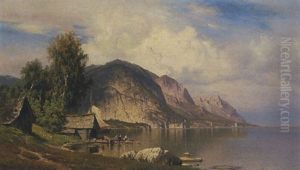 Fjordlandschaft Mit Fischerhutten