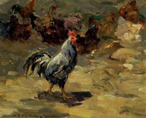 Barnyard Roosters And Chickens by Elizabeth Annie Mcgillivray Knowles