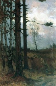 Edge Of The Forest, Sunset by Elizabeth Annie Mcgillivray Knowles