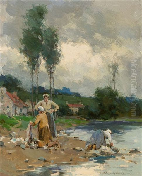 Washing At The Riverbank - view 1