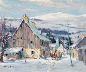 Village In Winter by Farquhar McGillivray Strachen Knowles