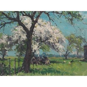 Apple Orchard In Bloom, The Taylor Farm, Granton, Ontario by Farquhar McGillivray Strachen Knowles