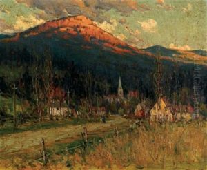 Country Village In The Mountains by Farquhar McGillivray Strachen Knowles