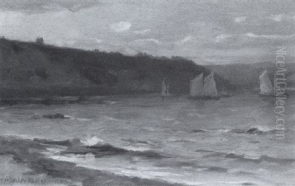 Coastal Scene With Sailboats - view 1