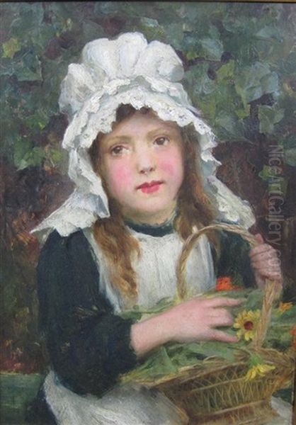 A Girl Holding A Basket - view 1