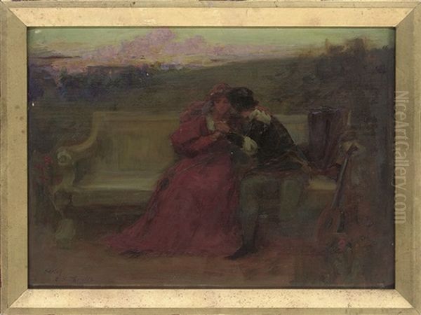 A Sketch Of Lovers At Sunset - view 1