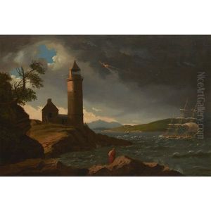 The Cloch Lighthouse During A Storm by John Knox