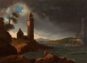 The Cloch Lighthouse During A Storm