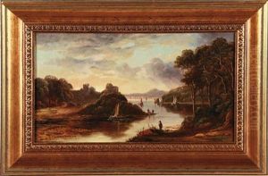 River Landscape With Castle thumbnail