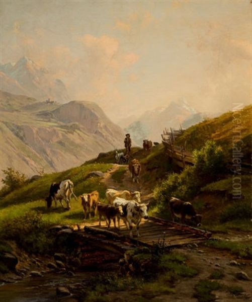 Oxen On A Bridge - view 1