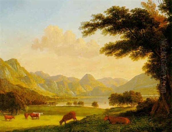 Landscape With Cattle By A Loch - view 1