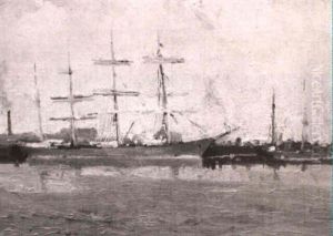 Wheat Ship On The Yarra by William Dunn Knox