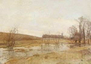 Ellemosen Bag Ved Bellahoj Efteraar by Hans Christian Knudsen