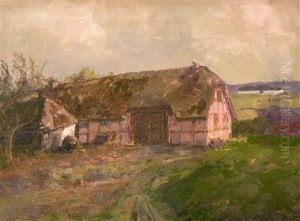 Bauernhaus Im Abendlicht by Peder Jacob Marius Knudsen