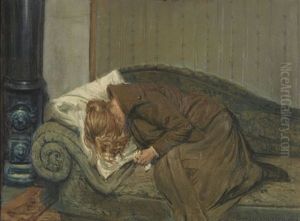 Madchen Auf Dem Sofa by Peder Jacob Marius Knudsen