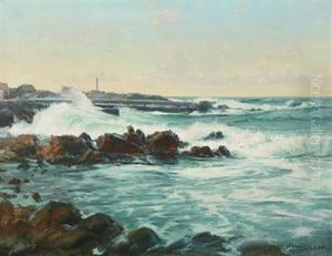 Landscape With A Lighthouse, Presumably From Bornholm by Peder Jacob Marius Knudsen