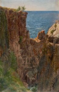 Felsklippen Am Meer by Peder Jacob Marius Knudsen