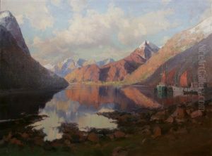 Fjordlandskap by Peder Jacob Marius Knudsen