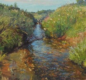 Spring Day At A Serpentine Stream Spring Day At A Serpentine Stream
