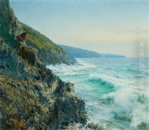 Rocky Coast, Bornholm by Peder Jacob Marius Knudsen