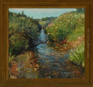 A Summer Landscape With A Brook A Summer Landscape With A Brook