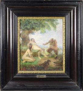 Nymphs And Satyr by Benes (Benesch) Knuepfer