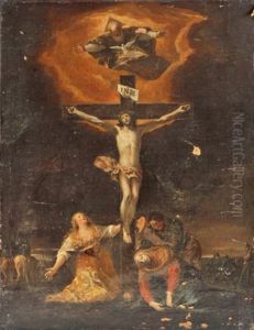 Le Christ En Croix Entre La Madeleine Et La Vierge Marie by Nikolaus Knuepfer