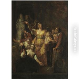 Achilles Discovered Among The Daughters Of Lycomedes by Nikolaus Knuepfer