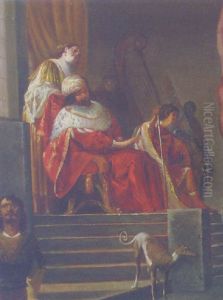 David Playing The Harp For King Saul by Nikolaus Knuepfer