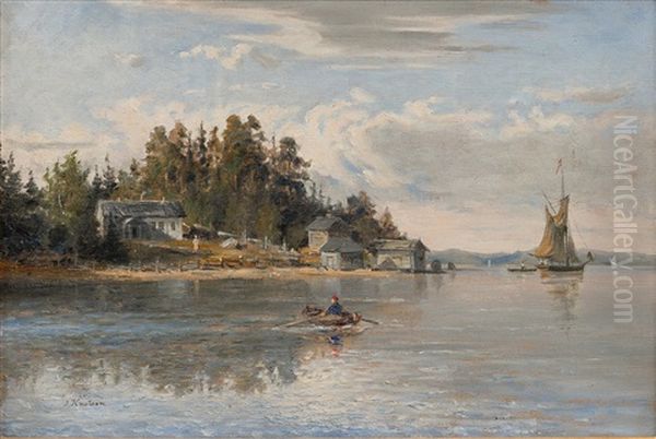 Summer Landscape With A Rowing Boat - view 1