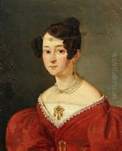 Portrait Of Catharina Kirsten Baroness Wedel-jarlsberg by Christian Ludvig Knutzen (Knudsen)