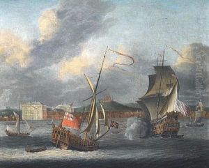 The Arrival Of Queen Mary In The Royal Yacht Mary Ii At Greenwich