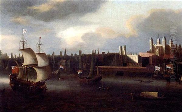 The Pool Of London With Old London Bridge, St. Paul's Cathedral And The Tower Of London - view 1