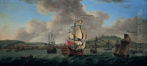 British Men Of War And Other Shipping Off Dover - view 1