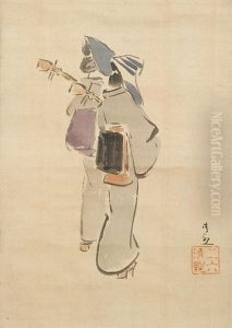 Two Musicians by Kobayashi Kiyochika