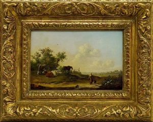 Landschaft Mit Weidenden Tieren
