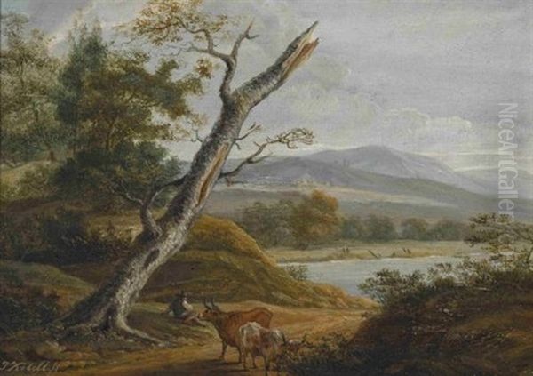 Flusslandschaft Mit Rastendem Hirte - view 1