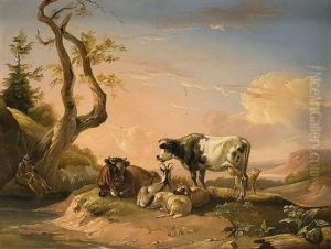 Ruhendes Vieh by Jan Kobell the Younger