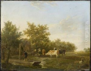 Kuhe An Der Tranke by Jan Kobell the Younger